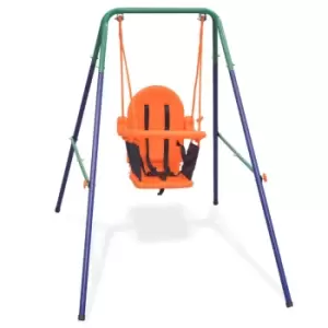 Image of Vidaxl Toddler Swing Set With Safety Harness Orange