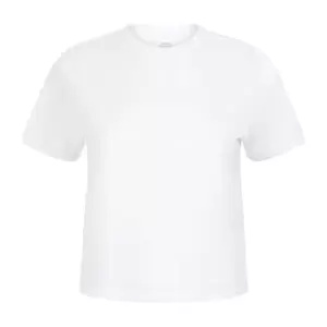 Image of Skinni Fit Womens/Ladies Cropped Boxy T-Shirt (M) (White)