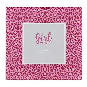 Image of 4" x 6" - Girl Talk Glass Pink Leopard Print Photo Frame