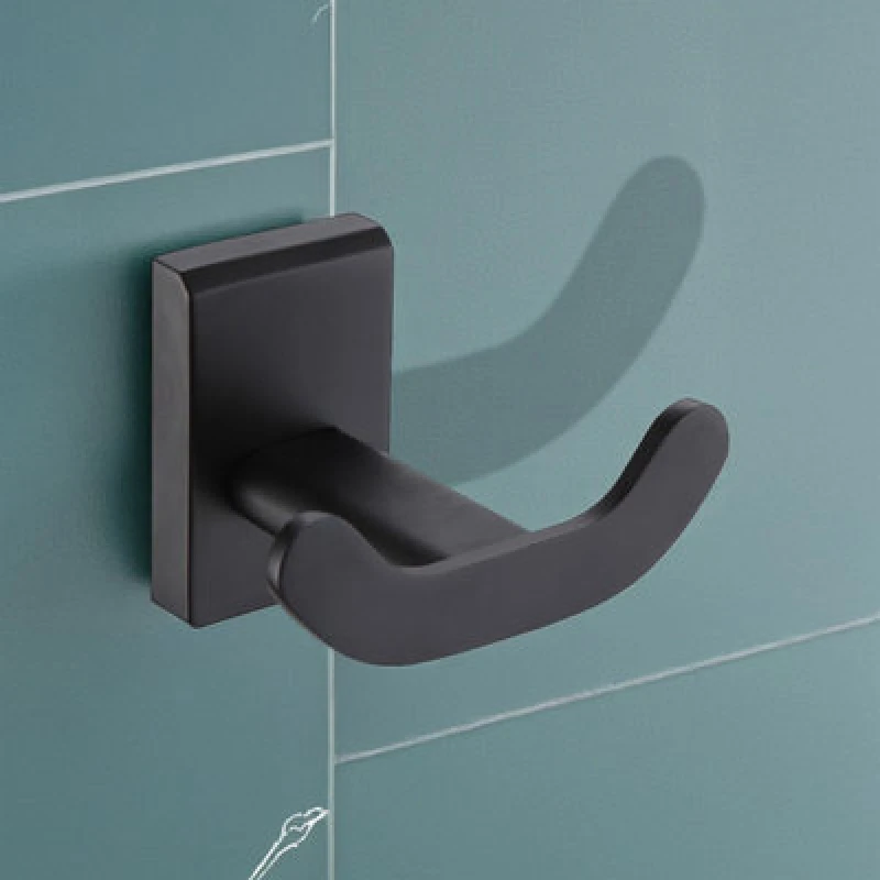 Image of Showerdrape Showerdrape Unity Black Stainless Steel Wall Mounted Robe Hook Black