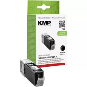 Image of KMP Ink replaced Canon PGI-550BK, PGI-550BK XL Compatible Black C89 1518,0001