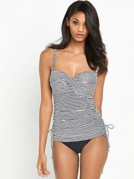 Image of Panache Anya Stripe Balconette Tankini Top - Black/White, Size 32E, Women