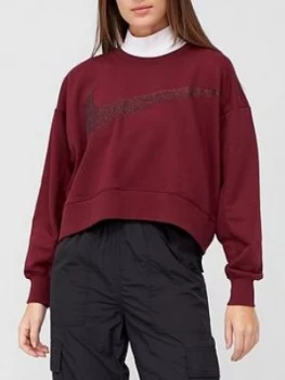 Image of Nike Training Get Fit Sparkle Sweat - Dark Beetroot