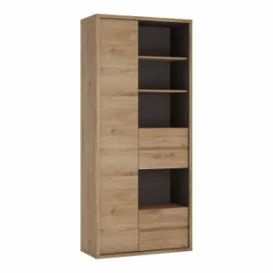 Image of Shetland Tall Wide Door and Drawer Bookcase, Oak Effect