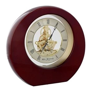 Image of Piano Wood Round Mantel Clock Skeleton Dial