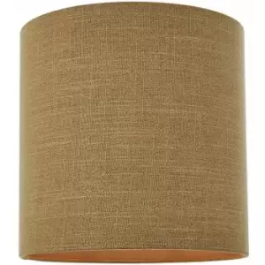 Image of 12' Round Drum Lamp Shade Brown Heavy Weave Fabric Modern Simple Light Cover