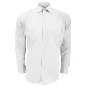 Image of Kustom Kit Mens Slim Fit Long Sleeve Business / Work Shirt (15.5) (White)