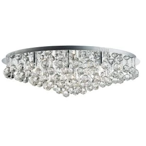 Image of 8 Light Round Ceiling Semi Flush Light Chrome with Crystal Balls, G9