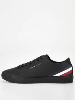 Image of Tommy Hilfiger Th Hi Vulc Core Low Lth Stripes, Black, Size 41, Men