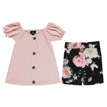 Image of Firetrap 2 Piece Cycling Short Set Baby Girls - Midnight Floral