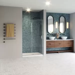 Image of Aquarius 6 Sliding Shower Door 1400mm Wide - 6mm Glass - Aqualux