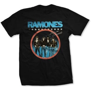 Image of Ramones - Circle Photo Unisex Medium T-Shirt - Black