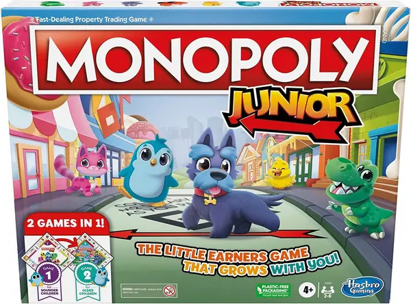 Image of Monopoly Junior: 2 Games in 1 Board Game