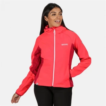 Image of Regatta Womens Arec II Hooded Softshell Jacket - NeonPk/DkCrs