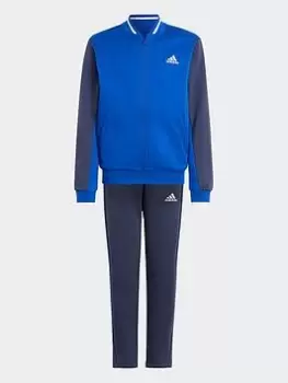 Image of Adidas Junior Boys Together Full Zip Tricot Tracksuit, Bright Blue, Size 9-10 Years