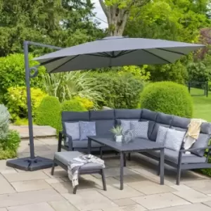Image of Leisuregrow Santorini Dusk Grey 3.0m Square Cantilever Parasol