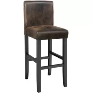 Image of TecTake Breakfast Bar Stool - Artificial Brown Leather