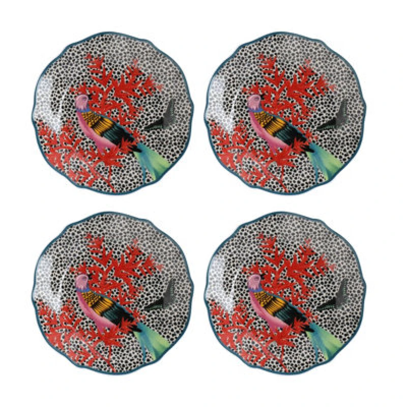 Image of Mikasa Mikasa x Sarah Arnett Porcelain Side Plates, Set of 4, 19cm Blue