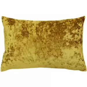 Image of Paoletti Verona Crushed Velvet Cushion Cover, Ochre, 40 x 60 Cm