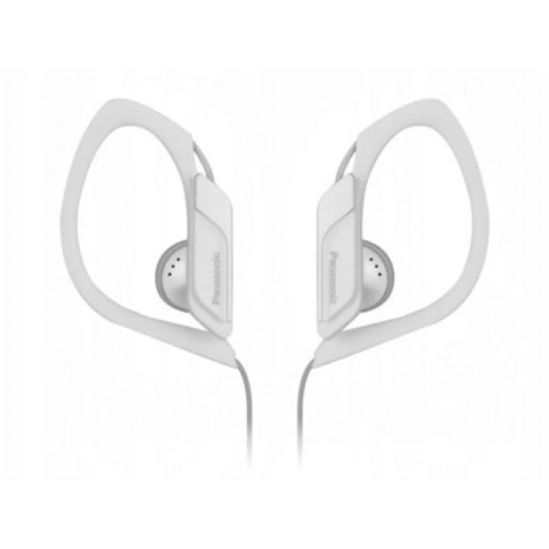 Image of Panasonic Panasonic RP-HS34E Water/Sweat Resistant Adjustable In-Ear Sports Headphones in White White One Size Unisex 5025232768042