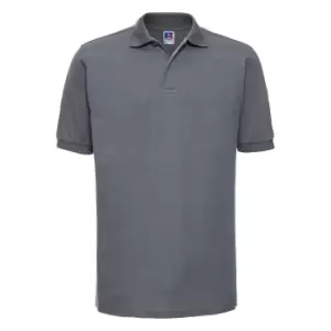 Image of Russell Mens Ripple Collar & Cuff Short Sleeve Polo Shirt (M) (Convoy Grey)