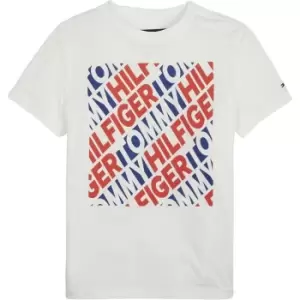 Image of Tommy Hilfiger Boys Block Print T-Shirt - White
