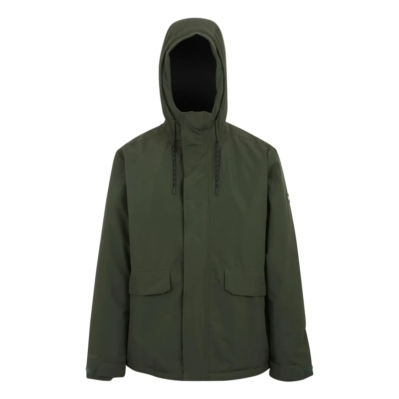 Image of Regatta Regatta Men Sterlings Hooded Waterproof Breathable Insulated Jacket in Dark Green Size: Medium Dark Green M Male 5063516101185