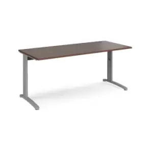 Image of Office Desk Wheelchair Friendly Rectangular Desk 1800mm Walnut Tops With Silver Frames TR10