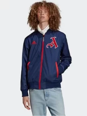 Image of adidas Arsenal CNY Bomber Jacket, Dark Blue, Size S, Men