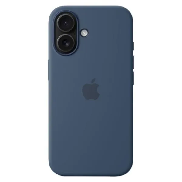 Image of Apple Silicone Case with MagSafe for iPhone 16 - Denim