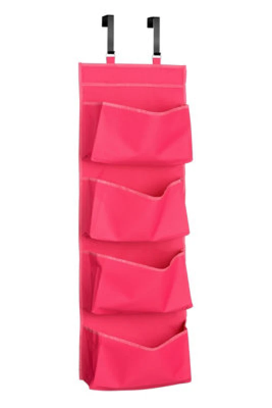 Image of Interiors by Premier Over Door 4 Tier Hanging Organiser Pink