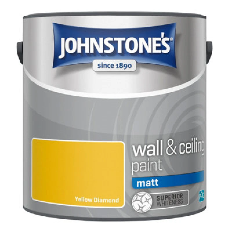 Image of Johnstone's Wall & Ceiling Yellow Diamond Matt Paint - 2.5L