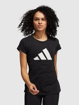 Image of adidas 3 Bar T-Shirt - Black/White, Size S, Women
