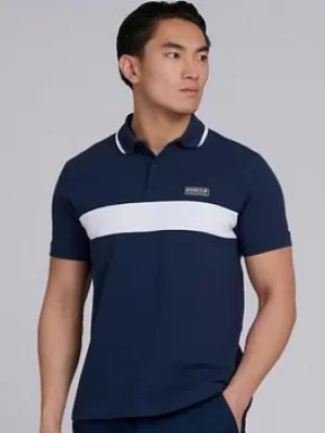 Image of Barbour International Block Stripe Polo Shirt, Navy, Size XL, Men