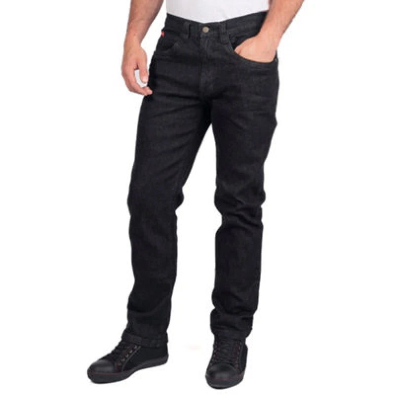 Image of Lee Cooper Workwear Lee Cooper Workwear Men Straight Leg Stretch Denim Jeans in Black Size: 42S Black 42S Male 5050217351896