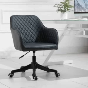 Image of Nansavallon Diamond Pattered Office Chair with Massage Pillow, Dark Grey