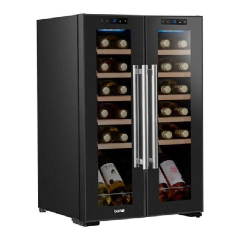 Image of Baridi 24 Bottle Dual Zone Wine Cooler, Touch Screen, LED Light Black Glass Door, Black DH97
