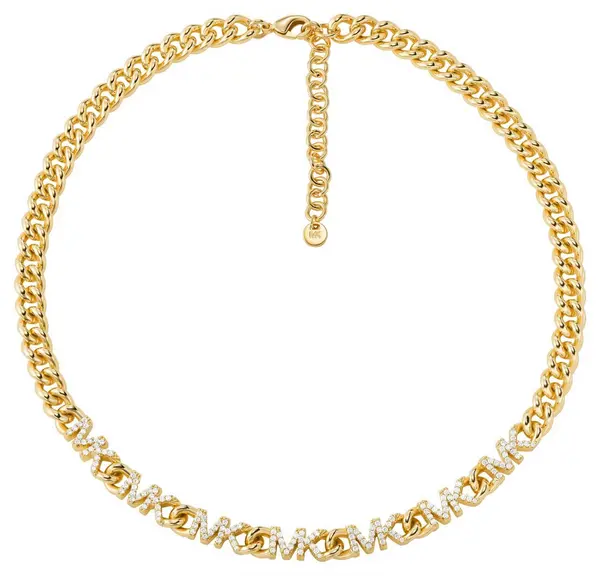 Image of Michael Kors MKJ7959710 Womens Gold-Tone Cubic Zirconia MK Jewellery