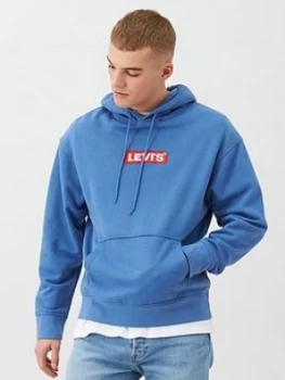 Image of Levis Relaxed Graphic Logo Overhead Hoodie - Blue