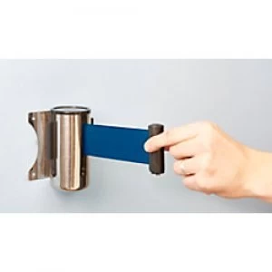 Image of GPC Belt Barrier Stainless Steel Housing with Blue Belt