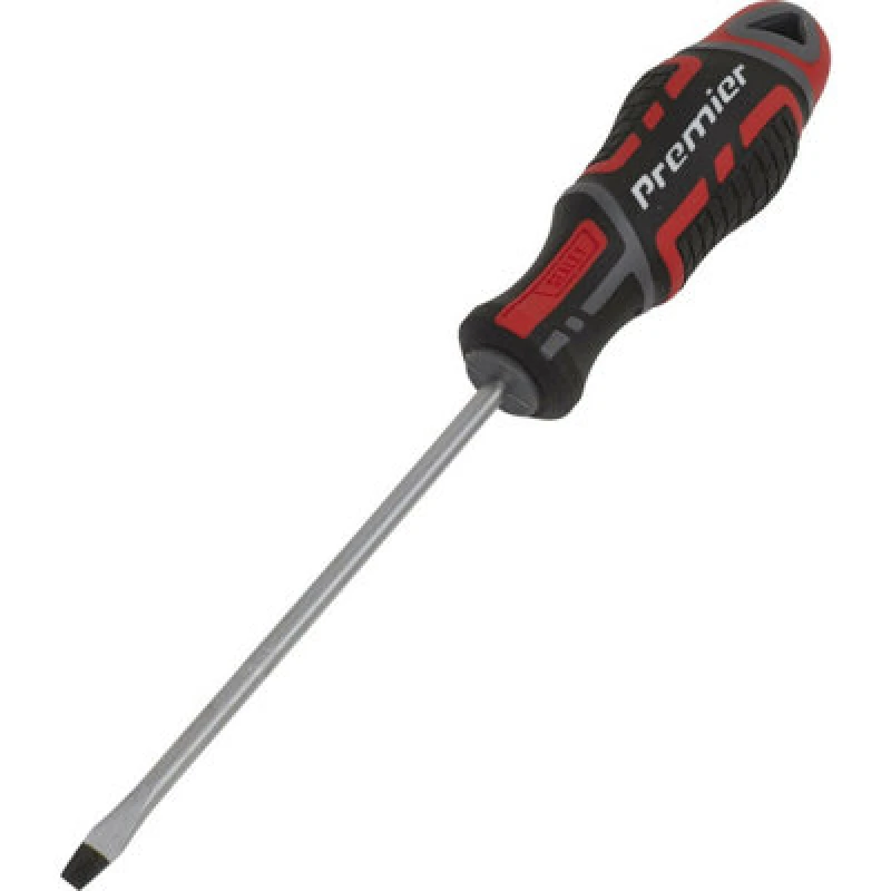 Image of Loops PREMIUM Slotted 4 x 100mm Screwdriver - Ergonomic Soft Grip - Magnetic Tip Multi