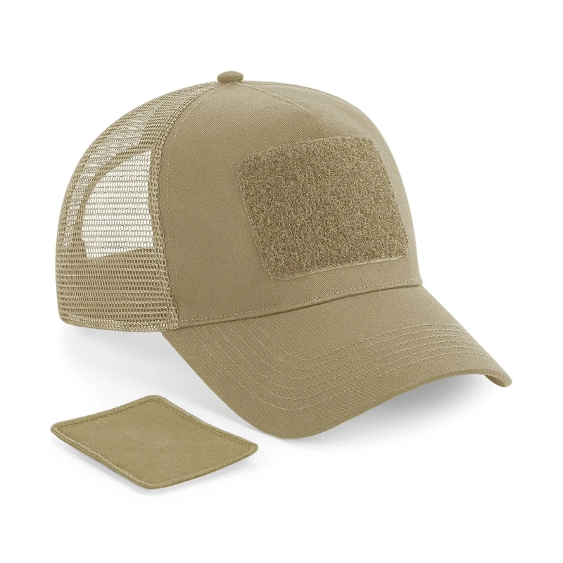Image of Beechfield Beechfield Men Patch Snapback Cap in Light Brown Light Brown One Size Male 5063470609871