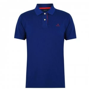 Image of Gant Contrast Rugger Polo Shirt - Blue 435