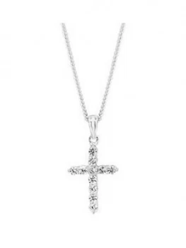 Image of Simply Silver Cubic Zirconia Cross Pendant Necklace