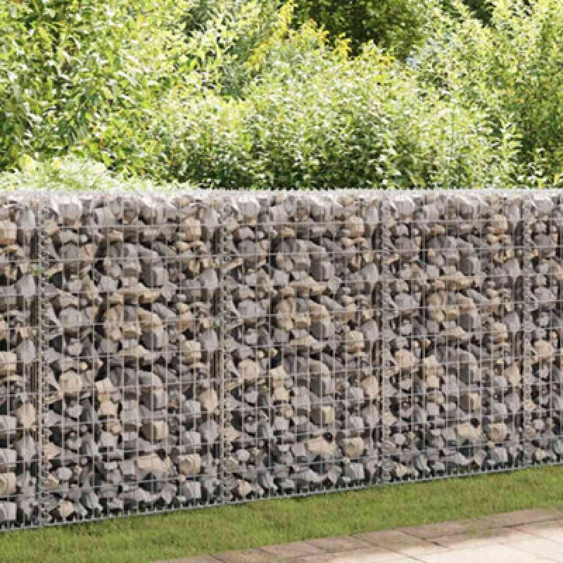 Image of Vidaxl Gabion Wall With Covers Galvanised Steel 100X20X100 Cm