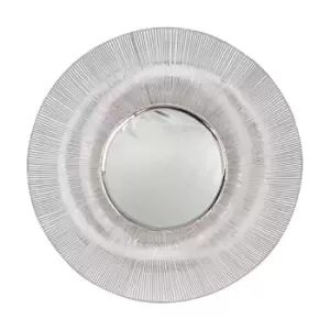 Image of Olivia's Delilah Metal Wire Round Wall Mirror in Silver