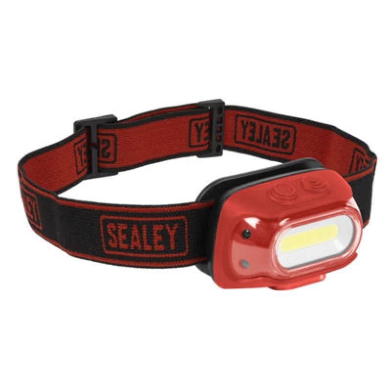 Image of Sealey Rechargeable Auto Sensor COB LED Head Torch Red HT08RR