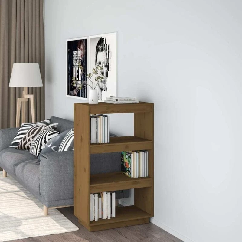 Image of VIDAXL Vidaxl - Book Cabinet/Room Divider Honey Brown 60x35x103cm Solid Wood Pine 8720286815984