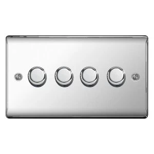 Image of BG Nexus Metal Polished Chrome 4 Gang 2 Way Dimmer Switches - NPC84P