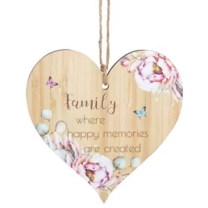Image of Vintage Floral Hanging Heart Family